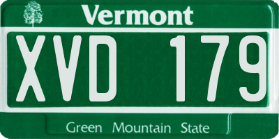 VT license plate XVD179