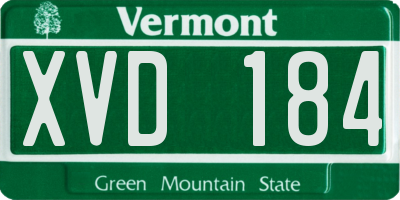 VT license plate XVD184