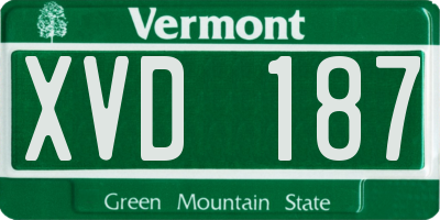 VT license plate XVD187