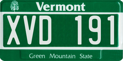 VT license plate XVD191