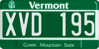 VT license plate XVD195