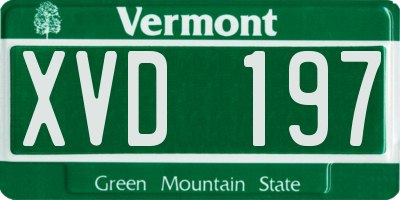 VT license plate XVD197