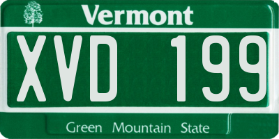 VT license plate XVD199