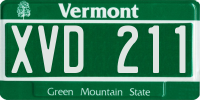VT license plate XVD211