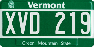 VT license plate XVD219