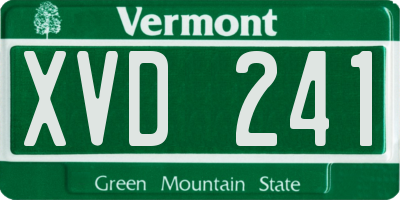 VT license plate XVD241
