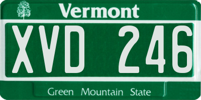 VT license plate XVD246
