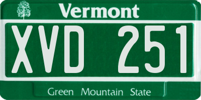 VT license plate XVD251