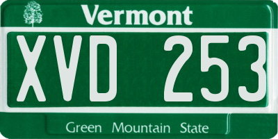 VT license plate XVD253