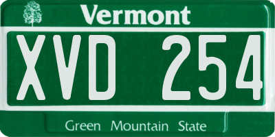 VT license plate XVD254