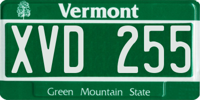 VT license plate XVD255