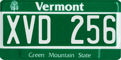 VT license plate XVD256