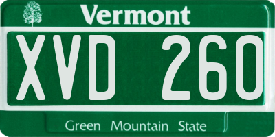 VT license plate XVD260