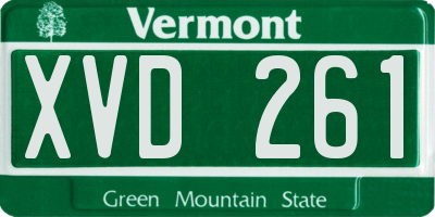 VT license plate XVD261