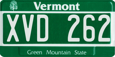 VT license plate XVD262