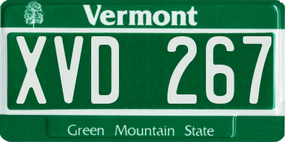 VT license plate XVD267