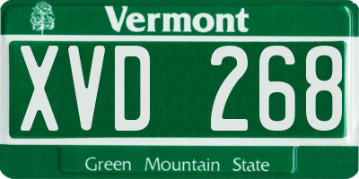 VT license plate XVD268