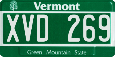 VT license plate XVD269