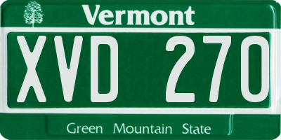 VT license plate XVD270
