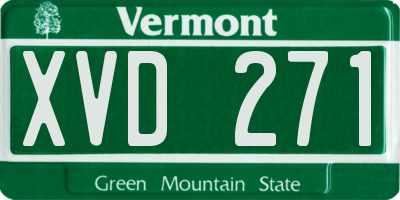 VT license plate XVD271