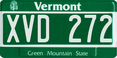 VT license plate XVD272