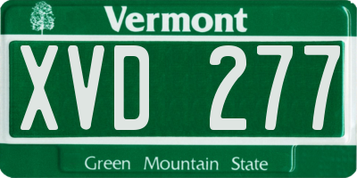 VT license plate XVD277