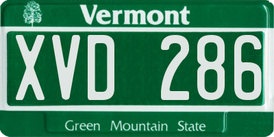 VT license plate XVD286