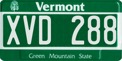 VT license plate XVD288