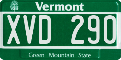 VT license plate XVD290