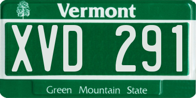 VT license plate XVD291