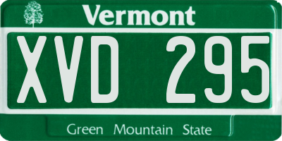 VT license plate XVD295