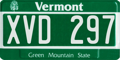VT license plate XVD297