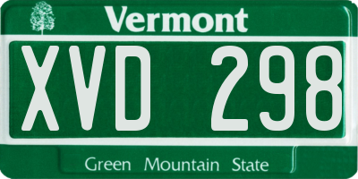 VT license plate XVD298