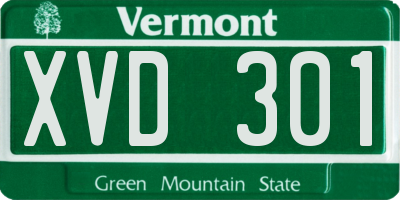 VT license plate XVD301