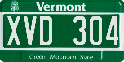 VT license plate XVD304