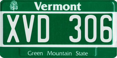 VT license plate XVD306