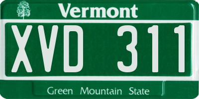 VT license plate XVD311