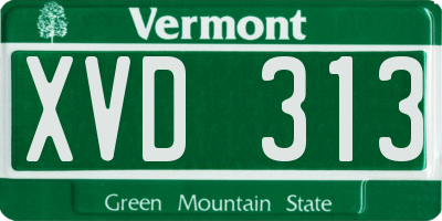 VT license plate XVD313