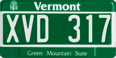 VT license plate XVD317