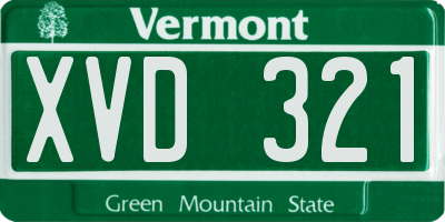 VT license plate XVD321