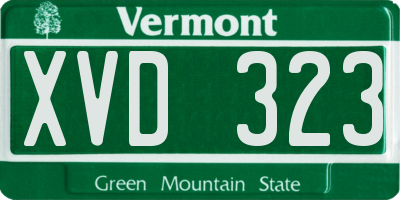VT license plate XVD323