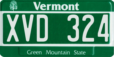 VT license plate XVD324