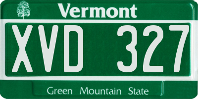 VT license plate XVD327