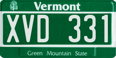 VT license plate XVD331
