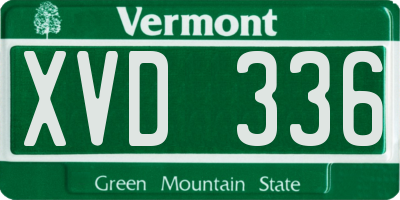 VT license plate XVD336