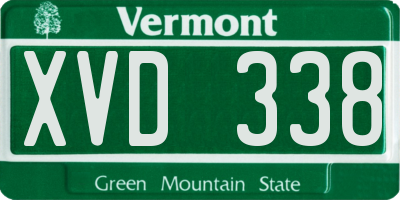 VT license plate XVD338