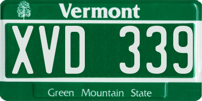 VT license plate XVD339