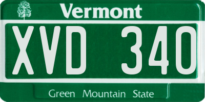VT license plate XVD340
