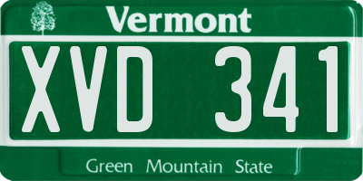 VT license plate XVD341