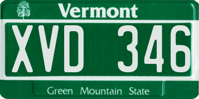 VT license plate XVD346